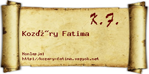 Kozáry Fatima névjegykártya